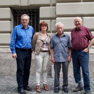 v.l.n.r. FLorian Ritter, MdL; Linda Schneider ver.di; Ernst Grube VVN-BdA; Dr. Klaus Hahnzog 3. Bgm a.D.